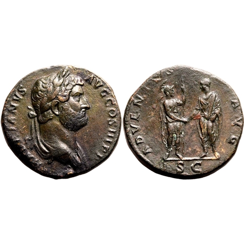 179 - Good Very Fine, attractive brown patina | ROMAN EMPIRE. Hadrian. Bronze sestertius, AD 133. Rome. Ob... 