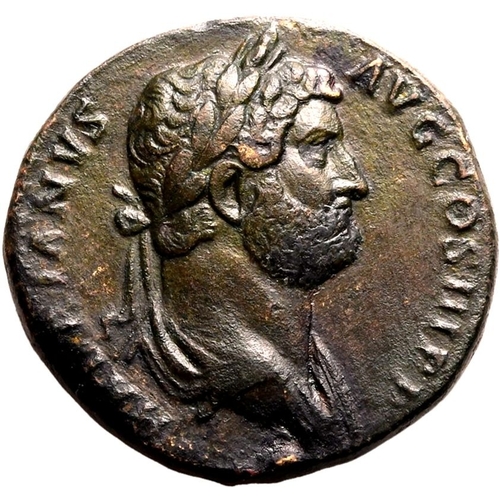 179 - Good Very Fine, attractive brown patina | ROMAN EMPIRE. Hadrian. Bronze sestertius, AD 133. Rome. Ob... 