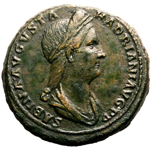 188 - About Extremely Fine; an attractive example, pleasant dark green/brown patina | ROMAN EMPIRE. Sabina... 