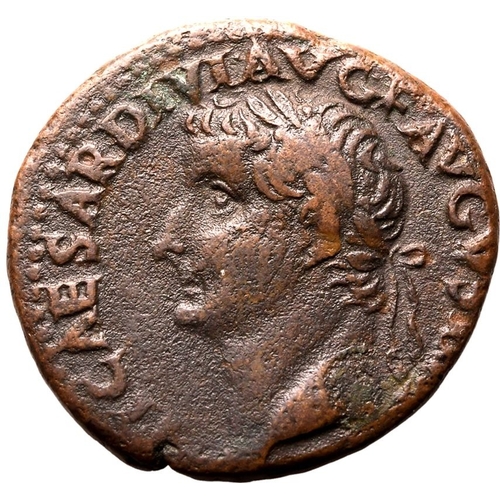 19 - About Good Very Fine | ROMAN EMPIRE. Tiberius. Bronze as, AD 36-37. Rome. Obv: TI CAESAR DIVI AVG F ... 