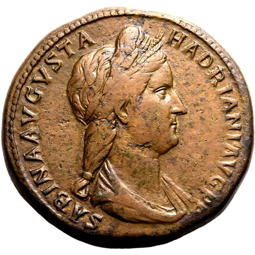 191 - Very Fine; well-centred and boasting a spectacular yellow/brown patina | ROMAN EMPIRE. Sabina (wife ... 