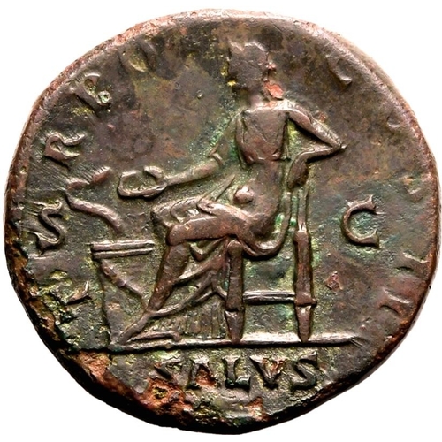 195 - About Good Very Fine; corrosion | ROMAN EMPIRE. Aelius (adopted son of Hadrian, Caesar). Bronze sest... 