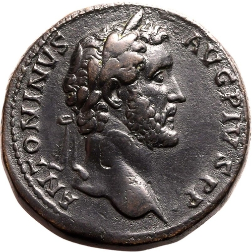 201 - About Extremely Fine; impressive for the issue, with a striking black patina | ROMAN EMPIRE. Antonin... 