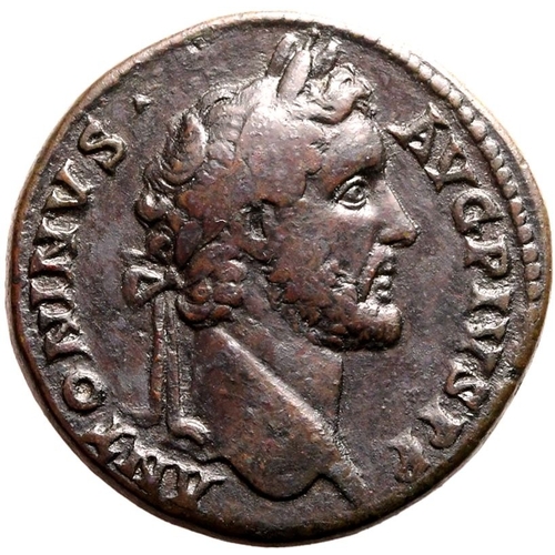 203 - Very Fine | ROMAN EMPIRE. Antoninus Pius. Bronze sestertius, AD 140-144. Rome. Obv: ANTONINVS AVG PI... 