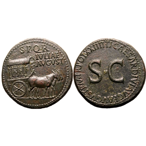 22 - Extremely Fine; minor smoothing and tooling, attractive, glossy patina | ROMAN EMPIRE. Julia Augusta... 