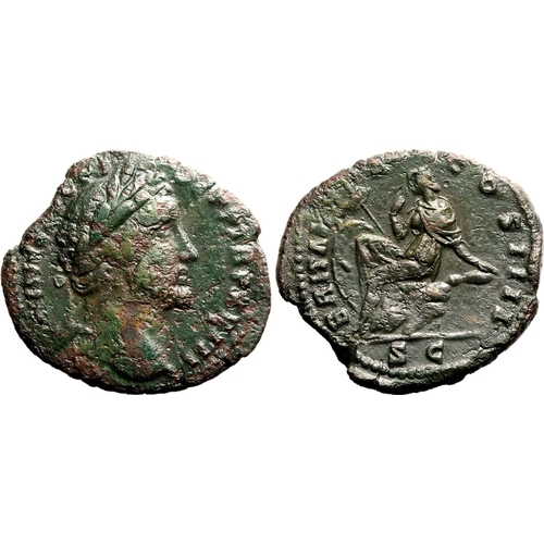 231 - About Very Fine; minor scuffs and scrapes to obv. | ROMAN EMPIRE. Antoninus Pius. Bronze as, AD 154-... 