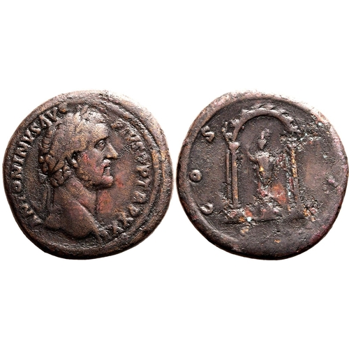 236 - Good Fine; struck on a weighty, medallic flan | ROMAN EMPIRE. Antoninus Pius. Bronze sestertius, AD ... 