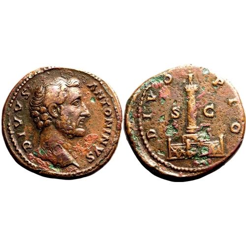 238 - Very Fine; repaired areas, a fine portrait of the deified Pius | ROMAN EMPIRE. Divus Antoninus Pius.... 