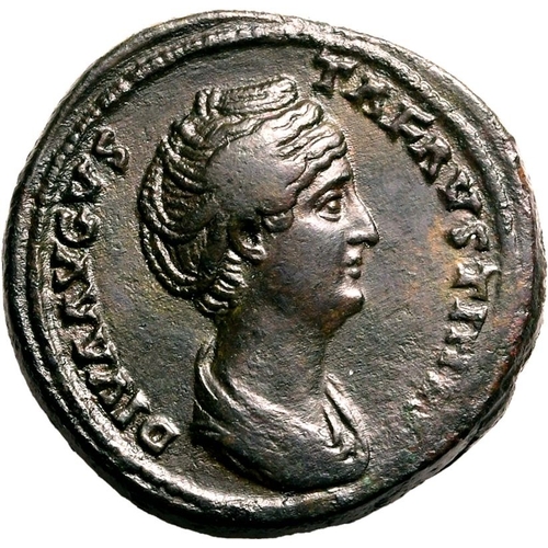 242 - About Extremely Fine; lightly cleaned and smoothed | ROMAN EMPIRE. Diva Faustina I (wife of Antoninu... 