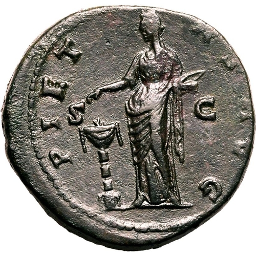 242 - About Extremely Fine; lightly cleaned and smoothed | ROMAN EMPIRE. Diva Faustina I (wife of Antoninu... 