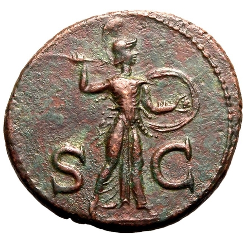 40 - Good Extremely Fine; a bold portrait of Claudius | ROMAN EMPIRE. Claudius. Bronze as, AD 41-50. Rome... 