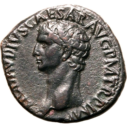 41 - Good Very Fine | ROMAN EMPIRE. Claudius. Bronze as, AD 41-50. Rome. Obv: TI CLAVDIVS CAESAR AVG P M ... 