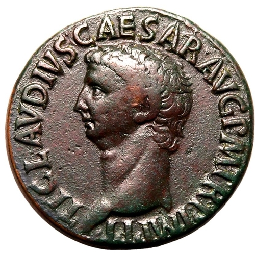 43 - Very Fine; boasting an attractive green/brown patina | ROMAN EMPIRE. Claudius. Bronze as, AD 50-54. ... 