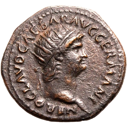 48 - Good Very Fine; featuring a well-detailed rev | ROMAN EMPIRE. Nero. Bronze as, AD 64. Rome. Obv: NER... 