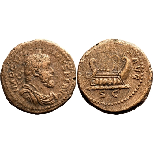 483 - Very Fine; grainy surfaces, rev. struck off-centre | ROMAN EMPIRE. Postumus. Bronze sestertius, AD 2... 