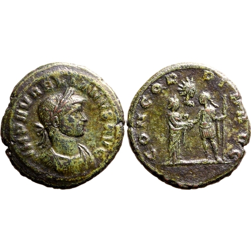 484 - Very Fine; green patina, heavy example | ROMAN EMPIRE. Aurelian. Bronze as, AD 275. Rome. Obv: IMP A... 