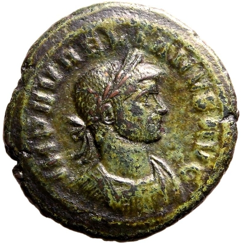 484 - Very Fine; green patina, heavy example | ROMAN EMPIRE. Aurelian. Bronze as, AD 275. Rome. Obv: IMP A... 