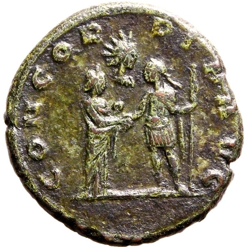 484 - Very Fine; green patina, heavy example | ROMAN EMPIRE. Aurelian. Bronze as, AD 275. Rome. Obv: IMP A... 