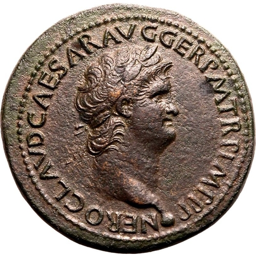 50 - About Extremely Fine; abnormally complete for the issue | ROMAN EMPIRE. Nero. Bronze sestertius, AD ... 