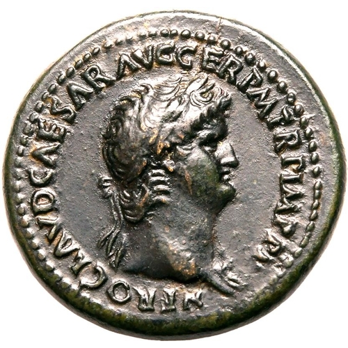 56 - About Extremely Fine; exhibiting an attractive, shimmering patina | ROMAN EMPIRE. Nero. Bronze seste... 