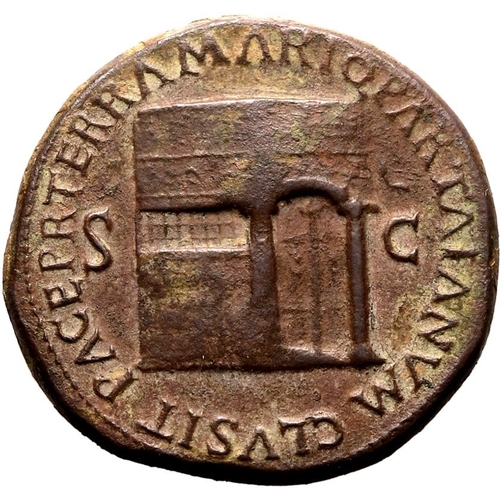 65 - Very Fine; areas of roughness | ROMAN EMPIRE. Nero. Bronze sestertius, AD 67. Lugdunum. Obv: IMP NER... 