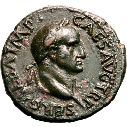 66 - Good Very Fine; light smoothing to obv., attractive green patina | ROMAN EMPIRE. Galba. Bronze as, A... 