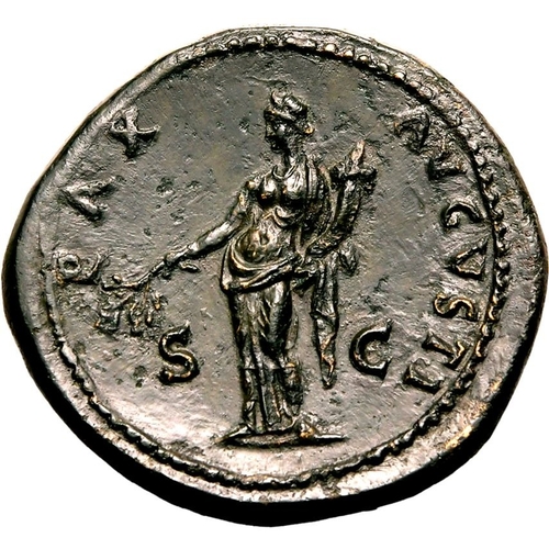 79 - Extremely Fine; an outstanding bronze, boasting a glistening dark green patina | ROMAN EMPIRE. Vespa... 