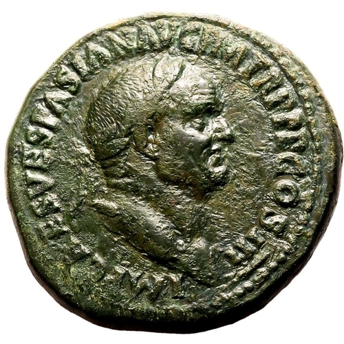 81 - Very Fine | ROMAN EMPIRE. Vespasian. Bronze sestertius, AD 71. Rome. Obv: IMP CAES VESPASIAN AVG P M... 