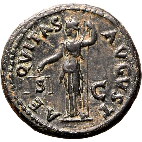 85 - Very Fine | ROMAN EMPIRE. Vespasian. Bronze as, AD 74. Rome. Obv: IMP CAESAR VESP AVG COS V CENS, la... 