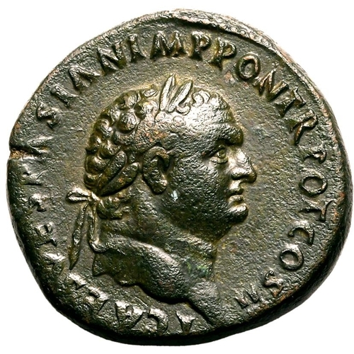 88 - Good Very Fine; attractive dark green patina | ROMAN EMPIRE. Titus (Caesar). Bronze sestertius, AD 7... 