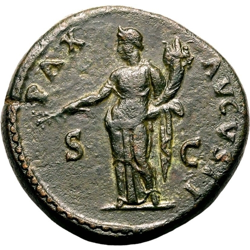 88 - Good Very Fine; attractive dark green patina | ROMAN EMPIRE. Titus (Caesar). Bronze sestertius, AD 7... 