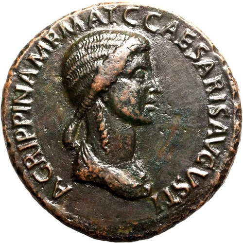 28 - Extremely Fine; smoothed | ROMAN EMPIRE. Agrippina Senior. Bronze sestertius, AD 37-41. Rome. Obv: A... 