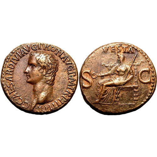 31 - Extremely Fine; an impressive example | ROMAN EMPIRE. Caligula. Bronze as, AD 37-38. Rome. Obv: C CA... 