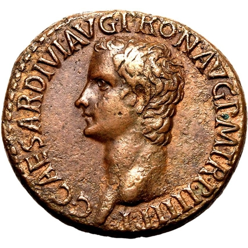 31 - Extremely Fine; an impressive example | ROMAN EMPIRE. Caligula. Bronze as, AD 37-38. Rome. Obv: C CA... 