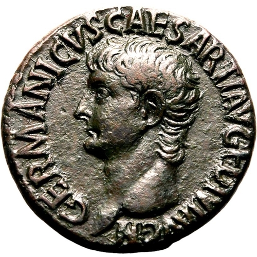 35 - Good Very Fine; a fine example | ROMAN EMPIRE. Germanicus (father of Caligula). Bronze as, AD 40-41.... 