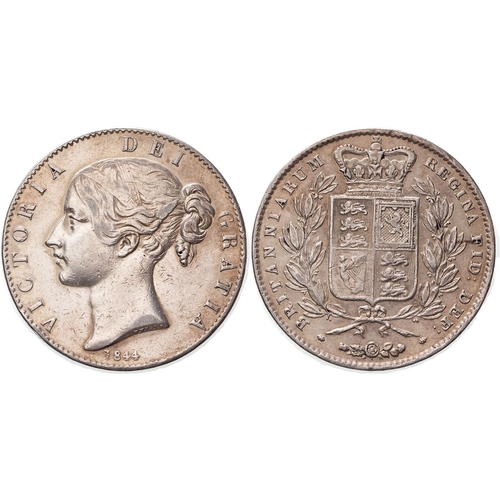 UNITED KINGDOM. Victoria, 1837-1901. Silver crown, 1844. Royal Mint ...