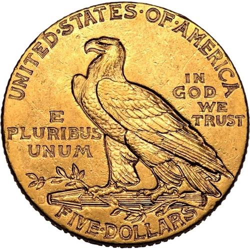 146 - UNITED STATES. HALF EAGLE. Indian Head, 1908-29. Gold 5 dollars, 1910 S. San Fransisco. Native Ameri... 