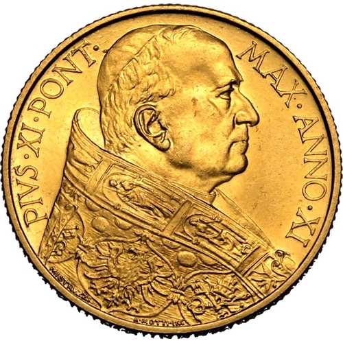 151 - VATICAN CITY STATE. Gold 100 lire, 1932. Bust of Pius XI facing right; inscription: 'PIVS·XI&... 