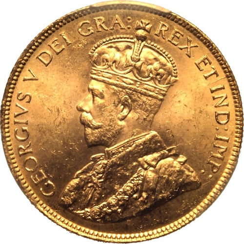 19 - CANADA. Gold 10 dollars, 1914. Ottawa. Crowned and mantled bust of George V facing left; GEORGIVS V ... 