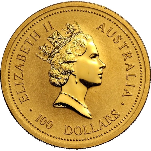 4 - AUSTRALIA. Elizabeth II, 1952-2022. Gold 100 dollars, 1997. Perth Mint. Lunar Series 1 - Year of the... 