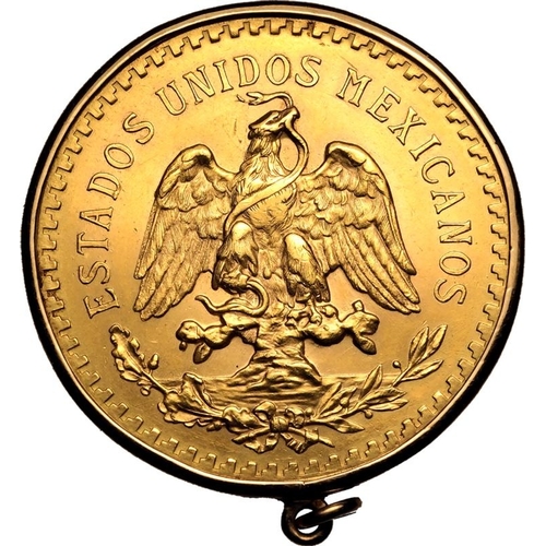 82 - MEXICO. Mexican Republic. Gold 50 pesos, 1947. National arms, eagle right. 'ESTADOS UNIDOS MEXICANOS... 