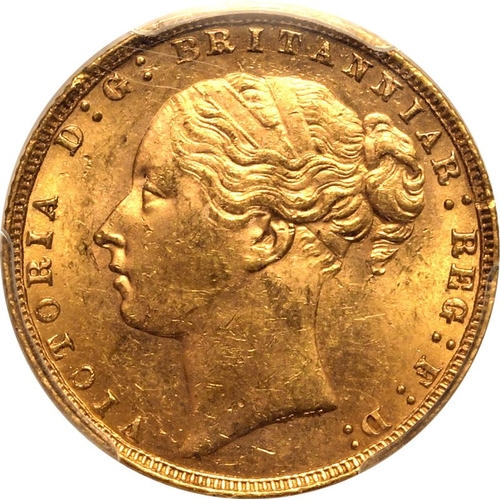 20 - UNITED KINGDOM. Victoria, 1837-1901. Gold sovereign, 1876. London. Young head of Victoria facing lef... 