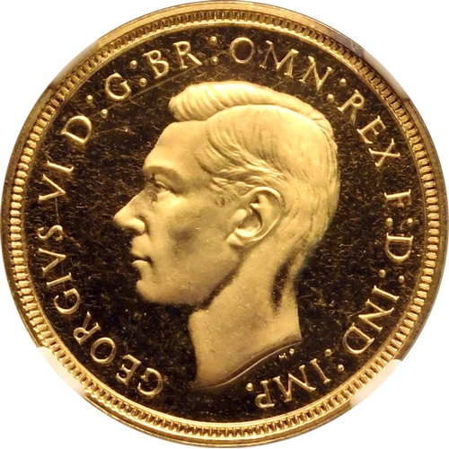 26 - UNITED KINGDOM. George VI, 1936-52. Gold half-sovereign, 1937. Royal Mint. Proof. Issued in the four... 