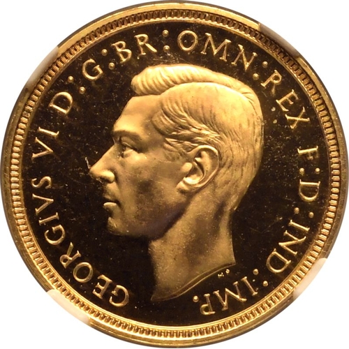 27 - UNITED KINGDOM. George VI, 1936-52. Gold half-sovereign, 1937. Royal Mint. Proof. Issued in the four... 