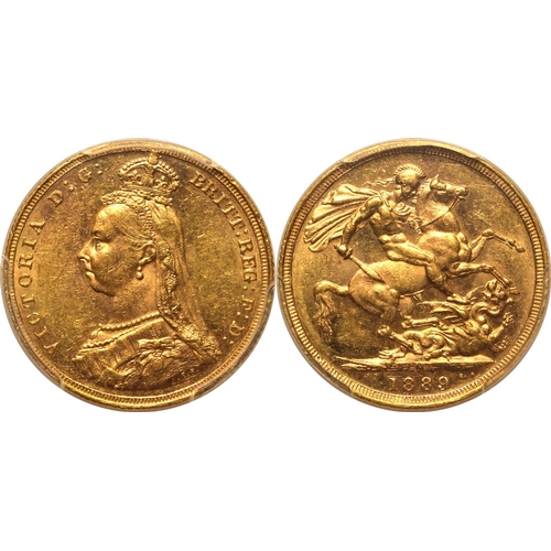 30 - AUSTRALIA. Victoria, 1837-1901. Gold sovereign, 1889 M. Melbourne. First Legend. Jubilee bust left, ... 