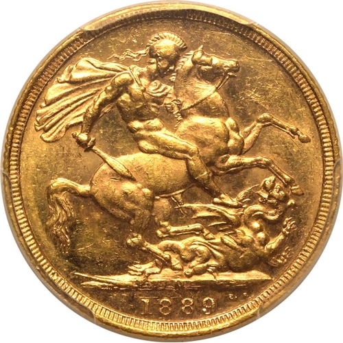 30 - AUSTRALIA. Victoria, 1837-1901. Gold sovereign, 1889 M. Melbourne. First Legend. Jubilee bust left, ... 