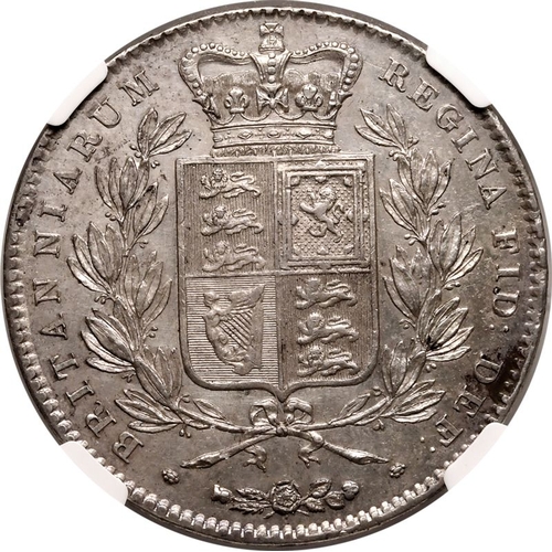 40 - UNITED KINGDOM. Victoria, 1837-1901. Silver crown, 1844. Royal Mint. Edge lettering with star stops.... 