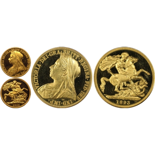 10 - UNITED KINGDOM. Victoria, 1837-1901. Gold 2 Pounds (Double Sovereign), 1893. Royal Mint London. Proo... 
