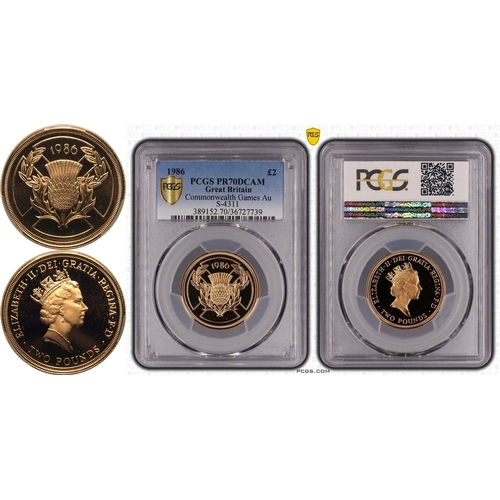 101 - UNITED KINGDOM. Elizabeth II, 1952-2022. Gold 2 pounds, 1986. Royal Mint. Proof. Commemorating the X... 