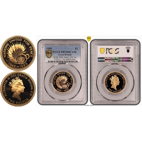 104 - UNITED KINGDOM. Elizabeth II, 1952-2022. Gold 2 pounds, 1995. Royal Mint. Proof. Commemorating the 5... 